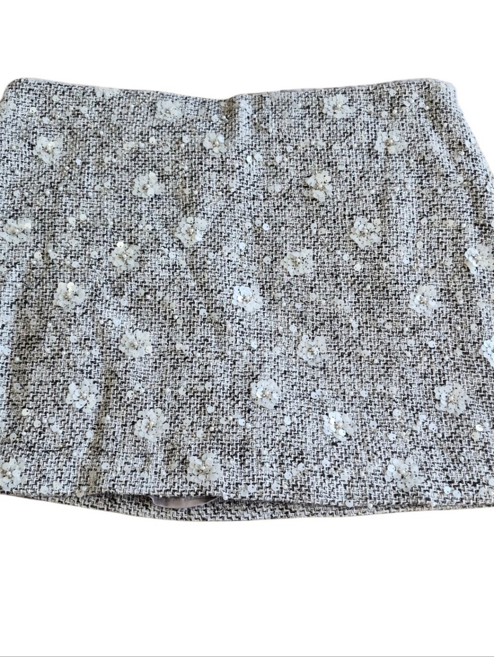 Lucy Paris Sequin Floral Tweed Mini Skort Size XL New with Tags